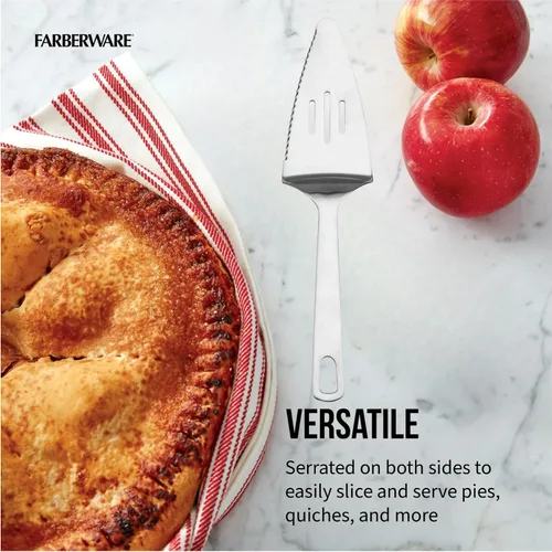 Vista 2 de Farberware Profesional Servidor de Tartas/Cuchillo para Pasteles de Acero Inoxidable - Juego de 2 Servidor de Postres de Borde Dentado de 11