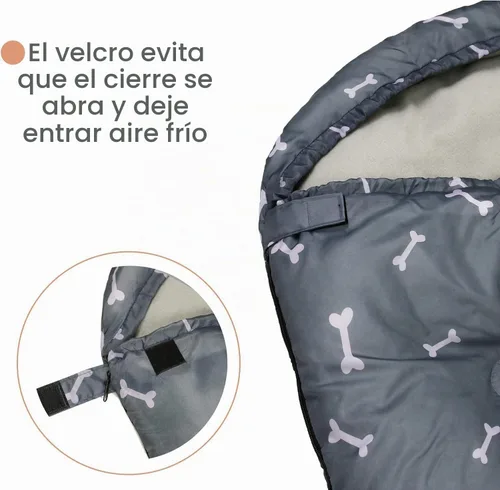 Vista 3 de Saco de Dormir para Perro Impermeable Cálido Empacable Colchoneta de Cama para Perro con Bolsa de Almacenamiento para Interiores y Exteriores Hueso