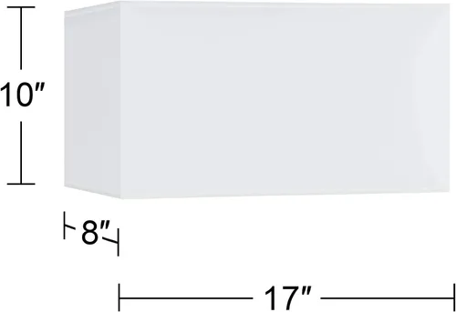 Vista 4 de Pantalla de lámpara rectangular (premontada) cuero sintético marrón de imitación grande 17 pulgadas de ancho x 8 pulgadas de profundidad x 10