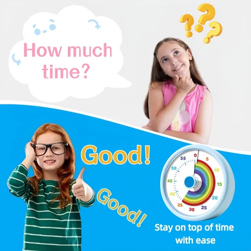 Vista 2 de Temporizador visual para niños, temporizador de tiempo de 60 minutos, temporizador para niños, para aula, oficina en casa, temporizador de cuenta