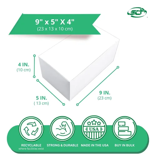 Vista 3 de Cajas de transporte SCT, 9 x 5 x 4, blancas, papel, 250/cartón