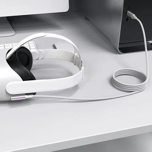 Vista 7 de 6amLifestyle 6AMGame - Cable de enlace de 16 pies para Quest 3/2/Pro, accesorios de juegos para PC, auriculares de vapor VR, cable de carga USB C a