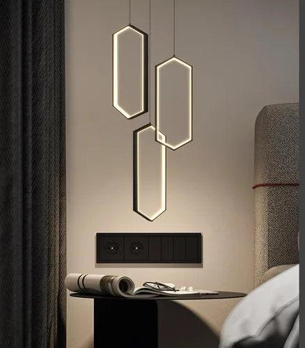Vista 19 de Lámpara colgante regulable de 3 anillos para ajustar mini lámpara LED de techo para cocina, isla, comedor, sala de estar, dormitorio, dorado