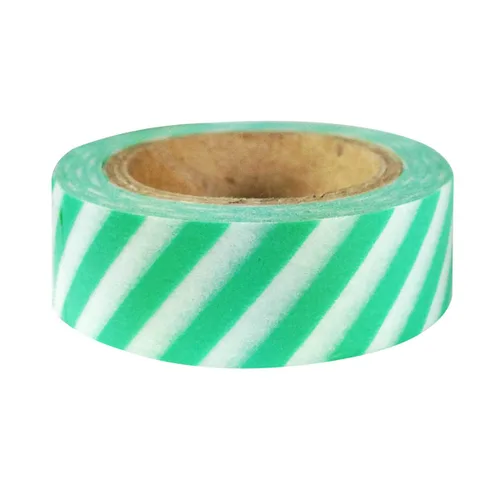 Vista 24 de Wrapables Cinta adhesiva japonesa a rayas Washi - Rayas cortas negras y multicolor