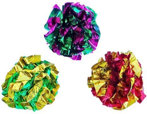 Vista 3 de Bolas arrugadas de Mylar originales para gatos, paquete de 6