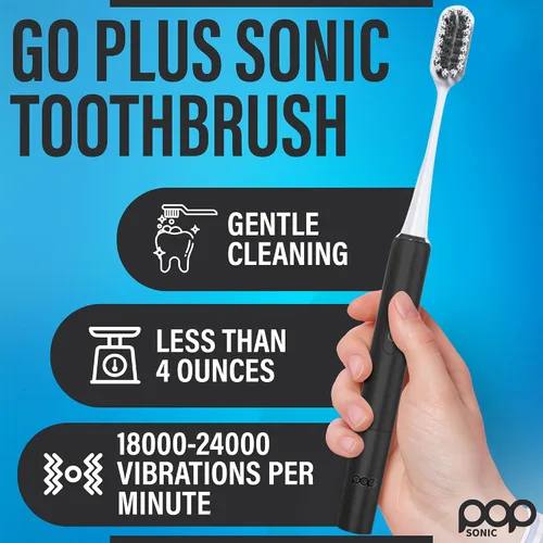 Vista 2 de Pop Sonic Cepillo de dientes eléctrico – Cepillo de dientes eléctrico para adultos – Artículos esenciales de baño y artículos esenciales de viaje