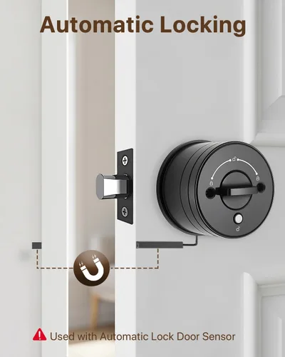Vista 6 de Cerradura de puerta inteligente con huellas dactilares con teclado, control de aplicación, desbloqueo automático, cerrojo electrónico para puerta