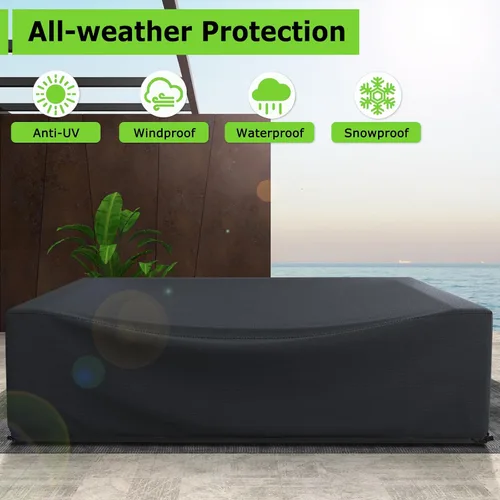 Vista 5 de Fundas para muebles de patio impermeables, resistentes 600D, fundas para muebles de exterior para sofá seccional exterior, resistente al desgarro