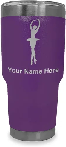 Vista 37 de LaserGram Vaso aislado al vacío de 20 onzas, bailarina de ballet, grabado personalizado incluido (negro)