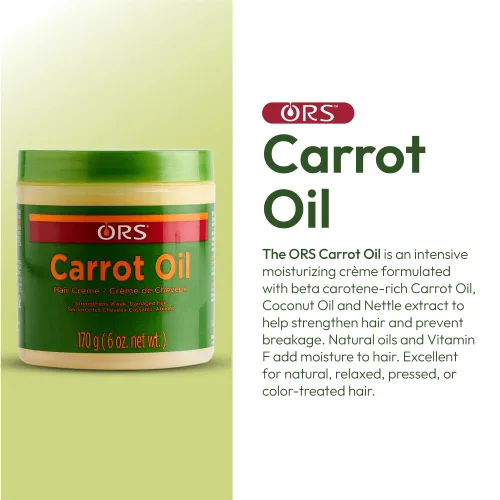 Vista 3 de ORS Crema capilar con aceite de zanahoria para cabello débil y dañado, 6 onzas
