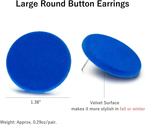 Vista 5 de Aretes de botón, aretes redondos grandes de acrílico para mujer