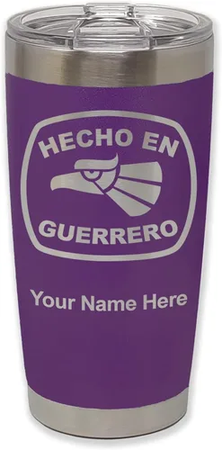 Vista 15 de LaserGram Vaso aislado al vacío de 20 onzas, hecho en Guerrero, grabado personalizado incluido (negro)
