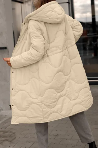 Vista 3 de Saodimallsu Abrigos acolchados acolchados de invierno para mujer, chaquetas largas con capucha ligeras