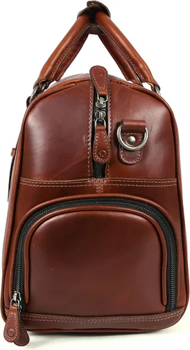 Vista 4 de Aaron Leather Goods - Bolsas de viaje de cuero para hombres y mujeres, de cuero de grano completo, para el fin de semana, para deportes y gimnasio