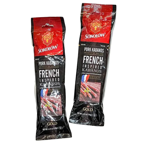Vista 9 de Dry Thin Kabanos - Salchicha de cerdo inspirada en francés, ahumada y seca, carne tradicional polaca 4.2 oz 4.23 oz (paquete de dos)