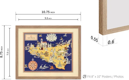 Vista 3 de Poster Master Póster de ilustración vintage – Impresión geográfica – Regalo para viajero, amigo – Pictorial de Sicilia, Sicilia, Italia, histórico