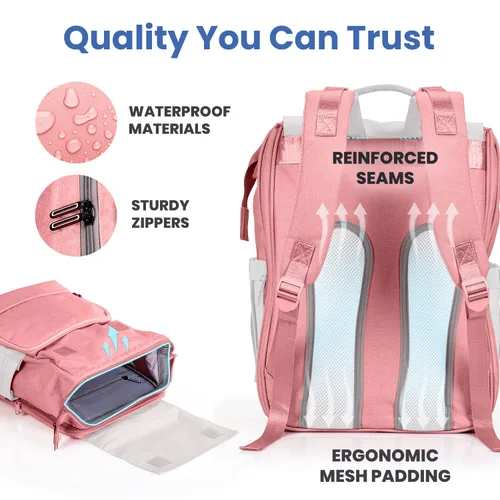 Vista 4 de PILLANI Baby Essentials: funda de asiento y bolsa de pañales para niñas