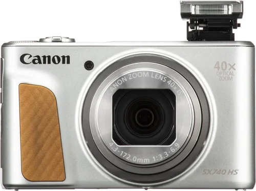 Vista 3 de Cámara digital Canon PowerShot SX740 HS (plata) Paquete con tarjeta de memoria SanDisk de 64 GB, trípode flexible de 12", lector de tarjetas de alta