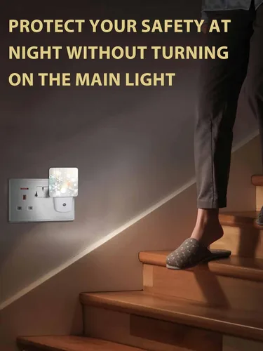 Vista 5 de Luces nocturnas decorativas enchufables a la pared, lámpara LED para niños, sensor de atardecer a amanecer, estrella de copo de nieve de Navidad