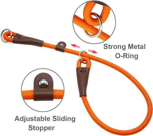 Vista 11 de MayPaw Collar ajustable de cuerda de nailon para entrenamiento de perros, collares de perro Martingala redondos sin tirones para perros pequeños