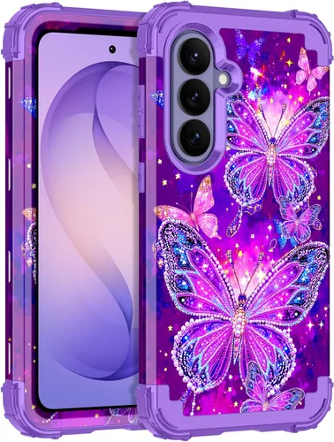 Vista 23 de Rancase para Galaxy S25, Funda de tres capas, protección resistente a los golpes, paraguas de plástico duro + funda protectora de goma de silicona