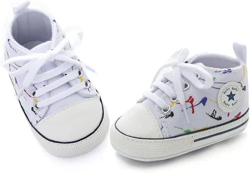 Vista 5 de eitwo Zapatos de lona suave unisex para bebés y niñas, ligeros y antideslizantes para recién nacidos y niños pequeños