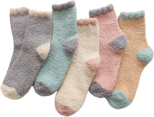 Vista 2 de TRENIS Winter Socks Colorful Sock Thickened Insulation Home Socks Minimalist Floor SocKs Sleep SockS