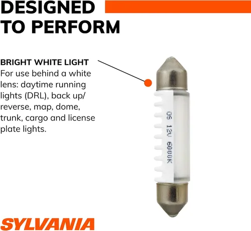 Vista 5 de SYLVANIA - Bombilla LED festoon 578 de 41 mm blanca mini - LED blanco brillante - Ideal para iluminación interior - Mapa, cúpula, carga y placa