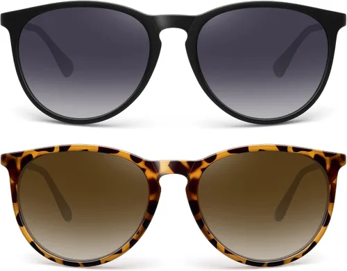 Vista 6 de Fozono Gafas de sol para mujer modernas polarizadas vintage para hombre con protección UV 400
