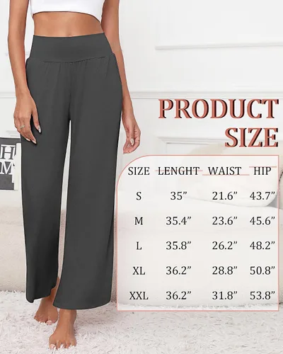 Vista 6 de Neer 3 piezas de pantalones de yoga de pierna ancha para mujer, cintura alta, casuales, holgados, cómodos, pantalones deportivos con bolsillo