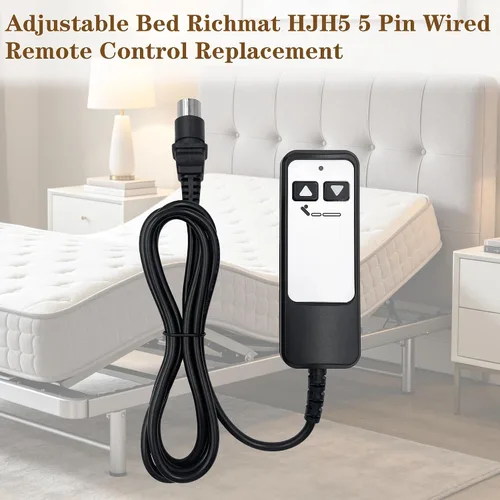 Vista 4 de Cama ajustable Richmat HJH5 2 Botón 5 Pin de reemplazo teledirigido con cable