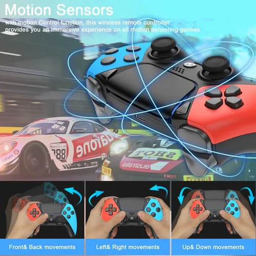Vista 5 de Wiv77 Controller for PS4 Controller,Gaming Controller for Playstation 4 Controller,Control Ps4 with Motion SensorJoysticksRapid Fire2 Back