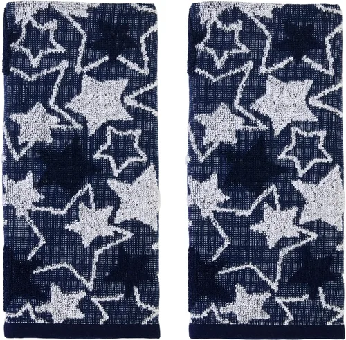 Vista 10 de SKL Home Americana Script - Juego de 2 toallas de mano, bordadas, azul marino 100% Cotton. Fun for Memorial Day, 4th of July, Labor Day & all