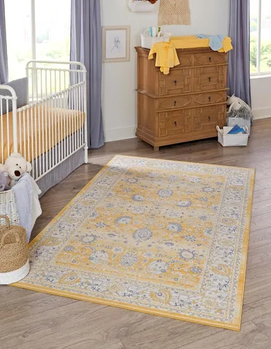 Vista 14 de Unique Loom Whitney Collection - Alfombra tradicional con borde (7 pies x 7 pies octagonal, gris nube)