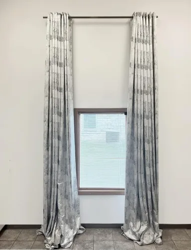 Vista 6 de Ikiriska Cortinas extra largas con patrón geométrico de 8-24 pies de largo. (1 panel). Cortinas hechas a medida. 50-100 "de ancho. para techos altos