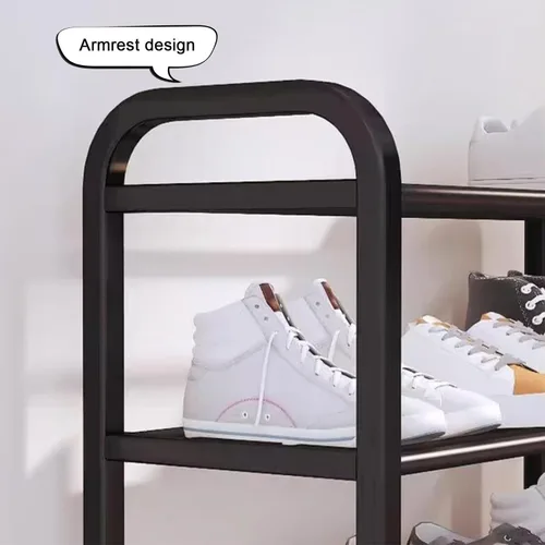 Vista 6 de Organizador de almacenamiento de 4 niveles, zapatero portátil, organizador de zapatos de pie, estante de zapatos de metal
