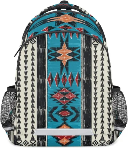 Vista 19 de Mochilas escolares para mujeres y hombres - Elegante mochila escolar universitaria - Mochilas de viaje resistentes al agua para niñas y niños, Azteca