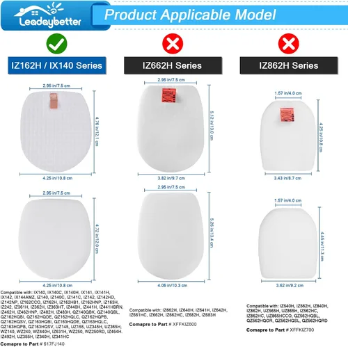 Vista 4 de Leadaybetter IX141 Filtro de repuesto para aspiradora inalámbrica Shark Rocket Pro IX140 IX141 IX142 IZ140 IZ140C IZ141C IZ142 UZ145, 2 HEPA y 4