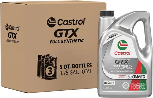 Vista 8 de Castrol GTX - Aceite de motor completamente sintético 0W-20, 1 cuarto de galón, paquete de 6