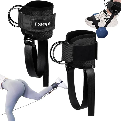 Vista 9 de Accesorio de Pie para Mancuerna para Entrenamiento de Piernas, Correas de Accesorio para Mancuerna Pie de Mono de Extensión para Entrenador de Negro