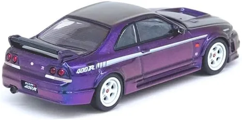 Vista 2 de Inno Models Skyline GT-R (R33) 400R RHD (conducción a la derecha) Midnight Purple II Metallic Hong Kong Toycar Salon 2023 Edición especial 1/64