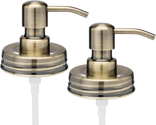 Vista 9 de Jarmazing Products Tapas dispensadoras de jabón para tarros de masón negro, paquete de un paquete, para todos los frascos de conservas de boca Acero
