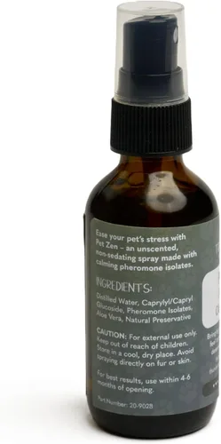 Vista 5 de Pet Zen - Aerosol calmante de feromonas para gatos, 2 onzas Alcohol-Free, Fragrance-Free - Spray on Bedding, Carriers, Favorite Spots. Travel