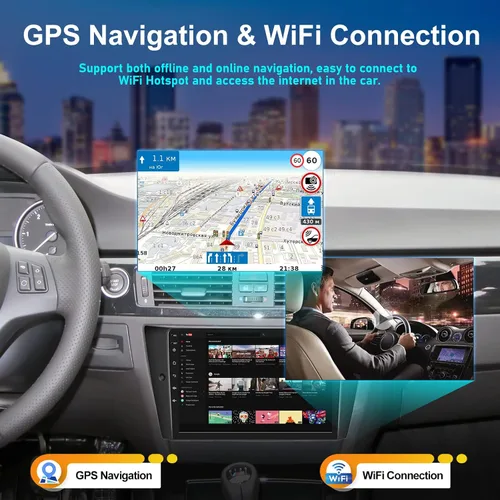Vista 4 de 2G+64G CarPlay Android Auto Android 13 Estéreo de coche para BMW E90 E91 E92 E93 3 Series 2005-2011, 9 "Pantalla táctil Radio de coche con cámara