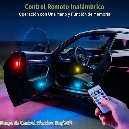 Vista 4 de 4PCS 11LEDs luces estroboscópicas inalámbricas LED, luces de advertencia RGB para el coche de Ebike Waterproof Anti-Collision Warning Lights