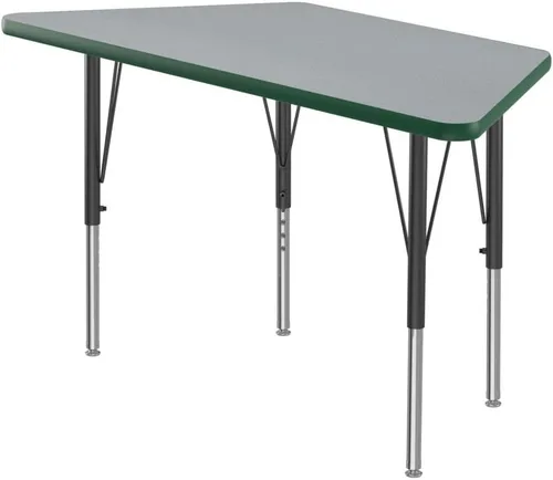 Vista 45 de Correll Mesa rectangular de actividades para el aula de 24 x 48 pulgadas, altura ajustable (19 a 29 pulgadas), parte superior de granito gris, borde