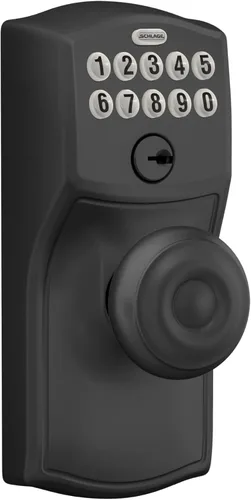 Vista 2 de Schlage Cerradura electrónica del teclado, manija de palanca, borde Negro mate