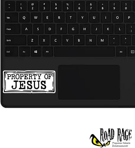Vista 4 de Paquete de 3 calcomanías para automóvil con diseño de propiedad de Jesús, divertidas y bonitas, vinilo permanente brillante de alta calidad