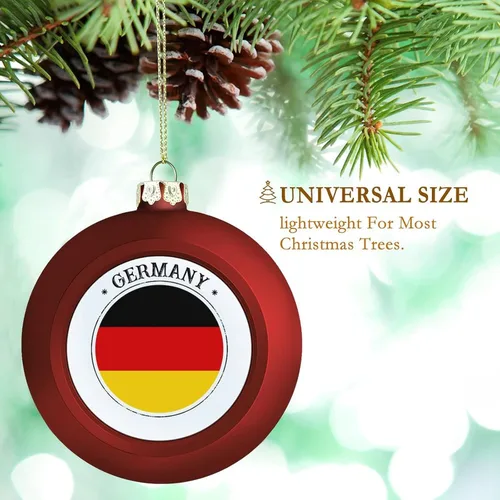 Vista 3 de Adorno de bola de Navidad de Alemania, bandera de las naciones, bandera de Alemania, sello de Alemania, adorno de bola colgante para Navidad