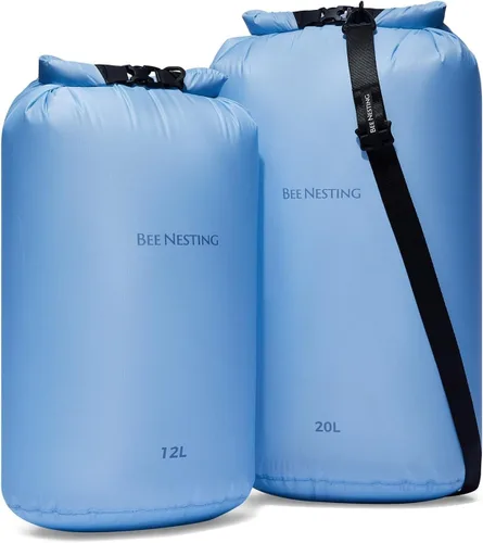 Vista 24 de Bee Nesting Juego de bolsas secas ultraligeras para mochileros, saco seco impermeable para camping, senderismo, motocicleta, saco de cosas ligeras